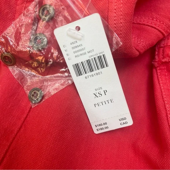 NWT 🆕 Anthropologie Pilcro XSP Flutter Sleeve Midi Dress - Redish Orange - Picture 11 of 12